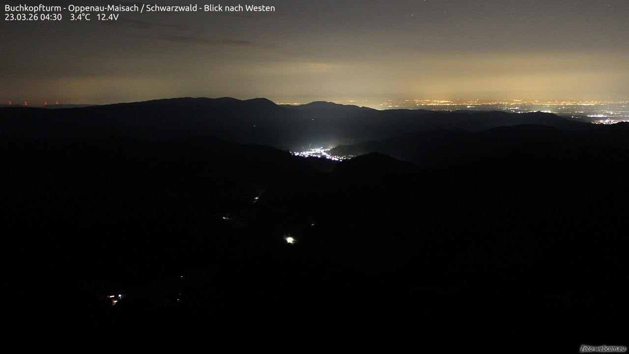 Archiv Foto Webcam Buchkopfturm - Oppenau-Maisach/Schwarzwald - Blick nach Westen