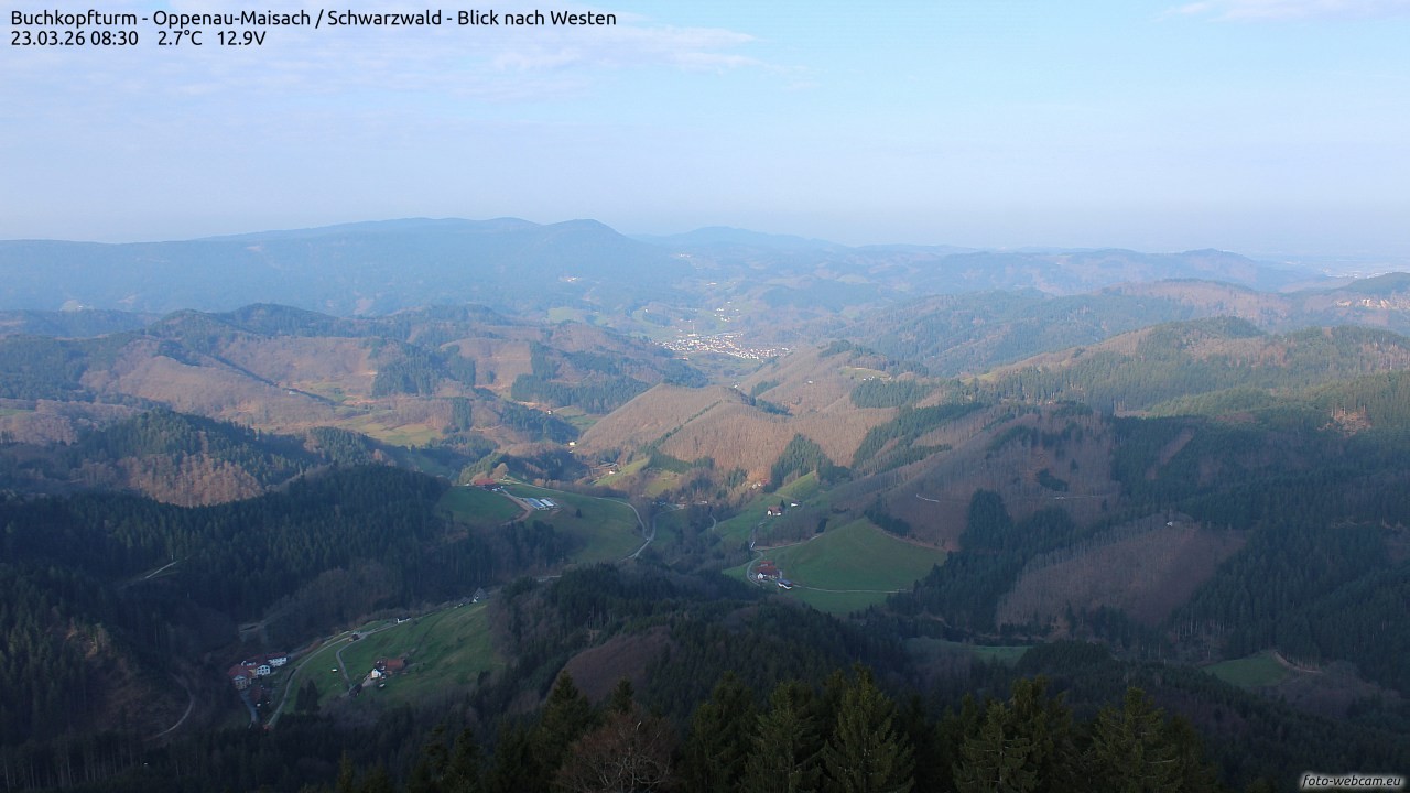 Archiv Foto Webcam Buchkopfturm - Oppenau-Maisach/Schwarzwald - Blick nach Westen