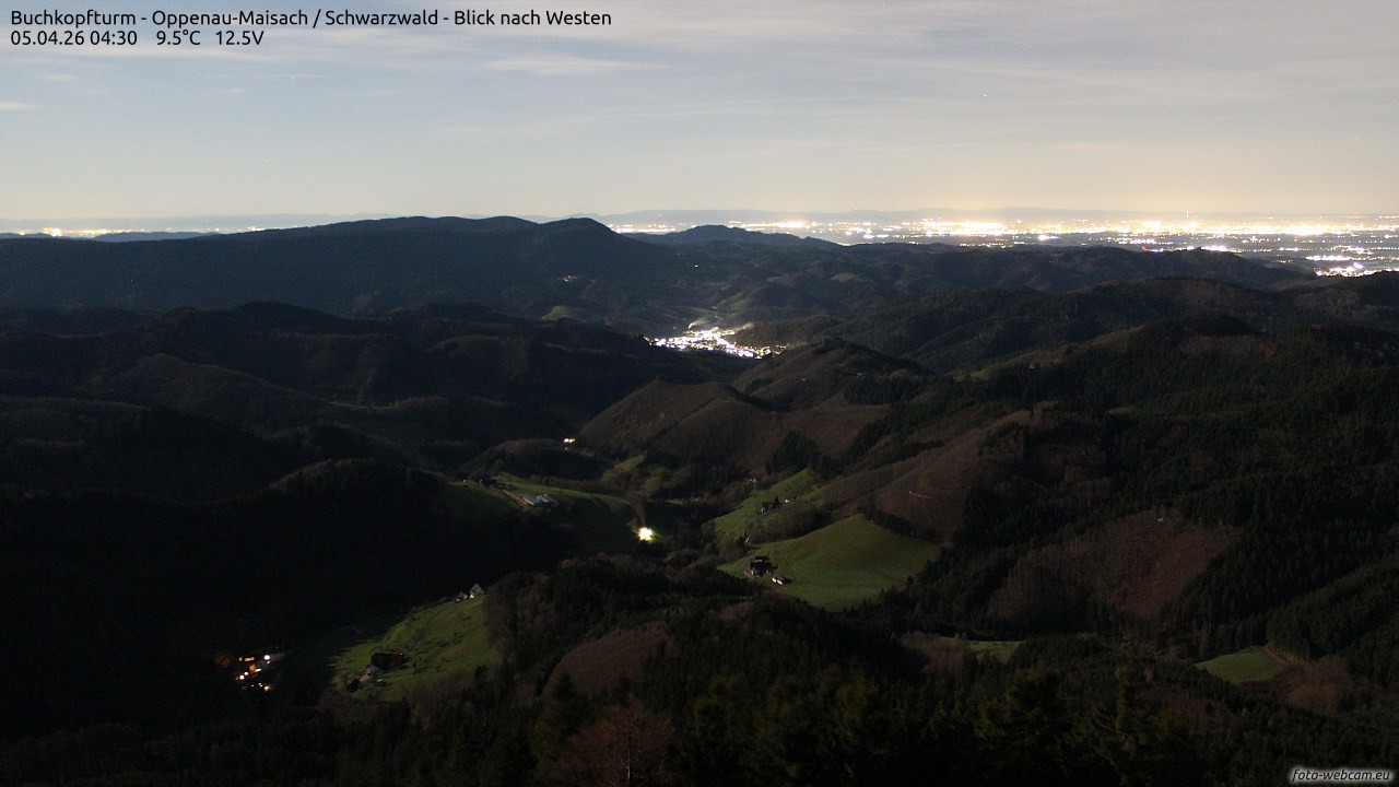 Archiv Foto Webcam Buchkopfturm - Oppenau-Maisach/Schwarzwald - Blick nach Westen