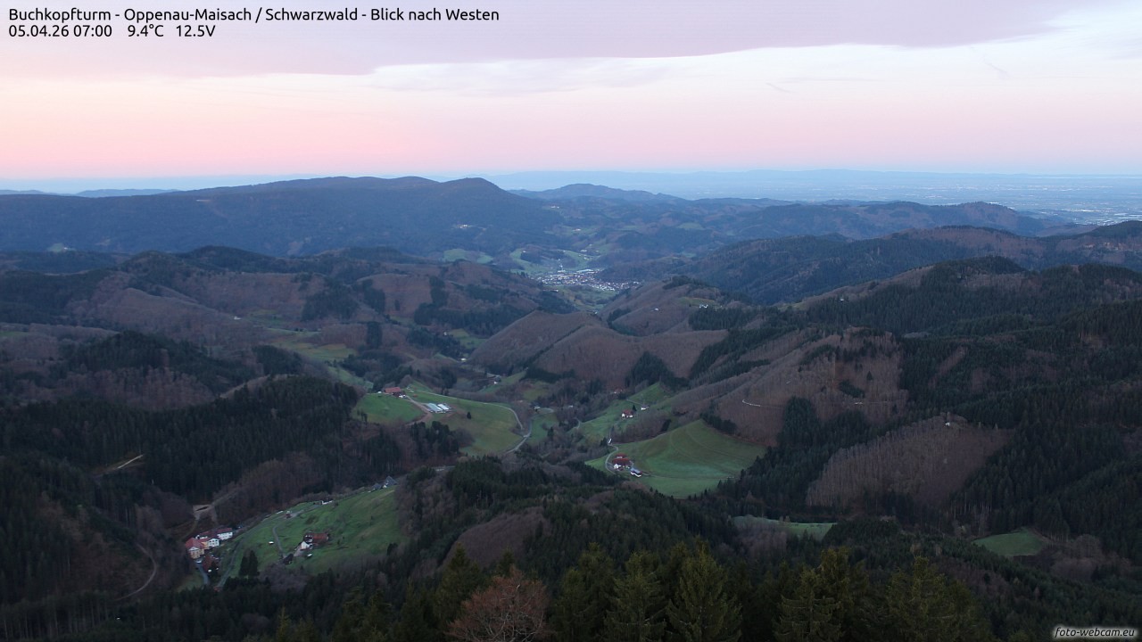 Archiv Foto Webcam Buchkopfturm - Oppenau-Maisach/Schwarzwald - Blick nach Westen
