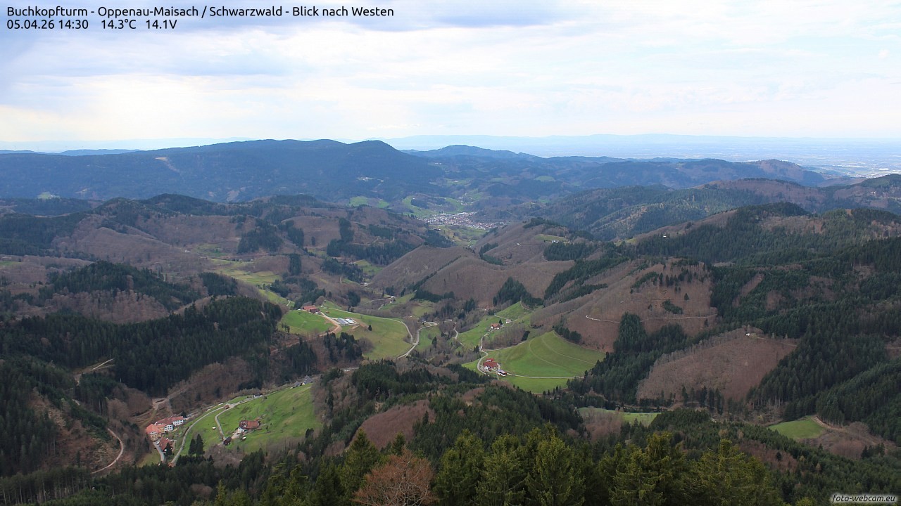 Archiv Foto Webcam Buchkopfturm - Oppenau-Maisach/Schwarzwald - Blick nach Westen