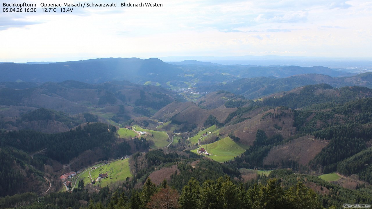 Archiv Foto Webcam Buchkopfturm - Oppenau-Maisach/Schwarzwald - Blick nach Westen