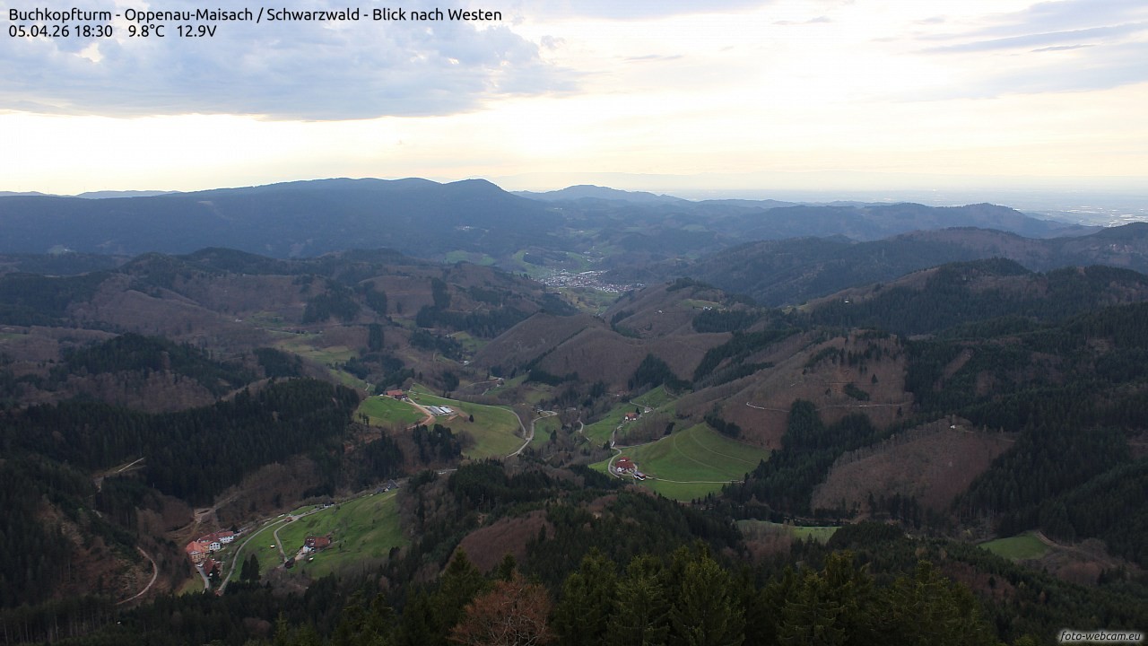 Archiv Foto Webcam Buchkopfturm - Oppenau-Maisach/Schwarzwald - Blick nach Westen