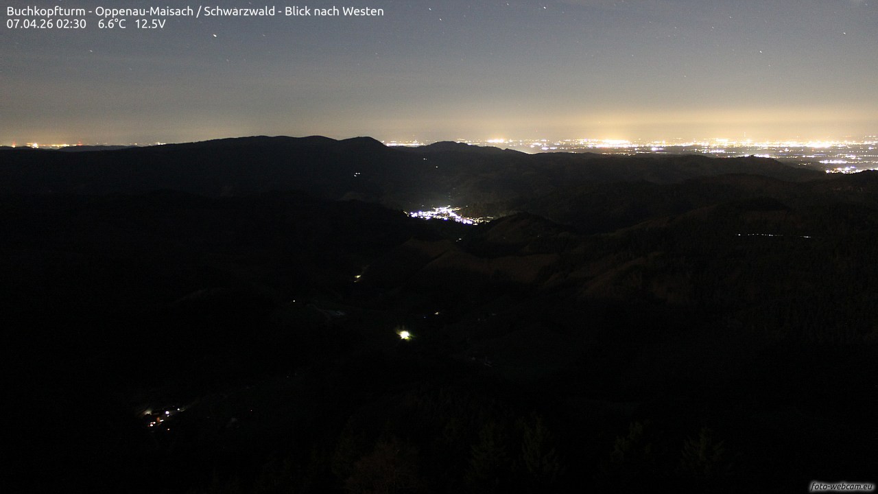Archiv Foto Webcam Buchkopfturm - Oppenau-Maisach/Schwarzwald - Blick nach Westen