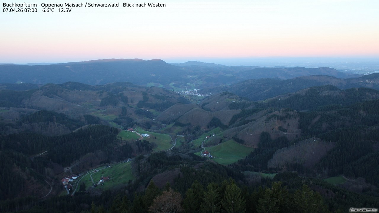 Archiv Foto Webcam Buchkopfturm - Oppenau-Maisach/Schwarzwald - Blick nach Westen
