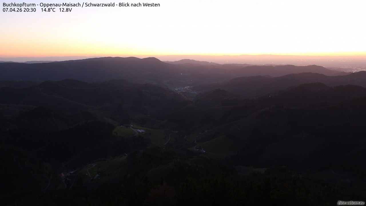 Archiv Foto Webcam Buchkopfturm - Oppenau-Maisach/Schwarzwald - Blick nach Westen