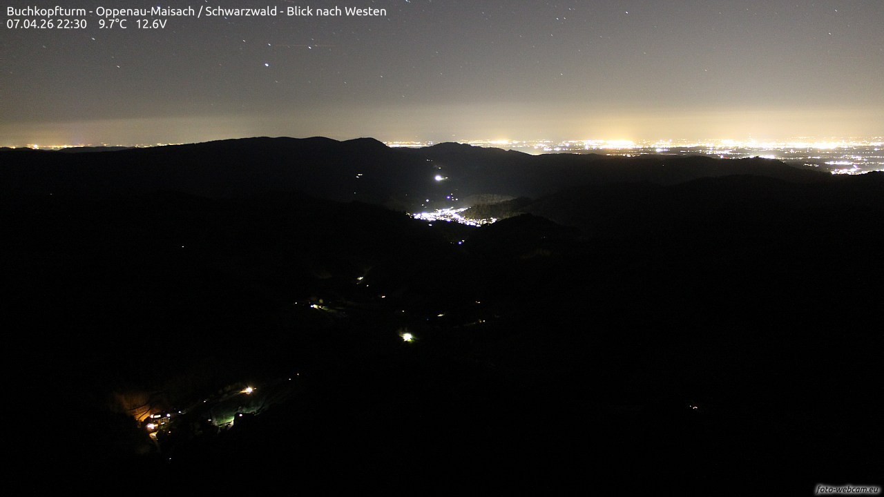 Archiv Foto Webcam Buchkopfturm - Oppenau-Maisach/Schwarzwald - Blick nach Westen