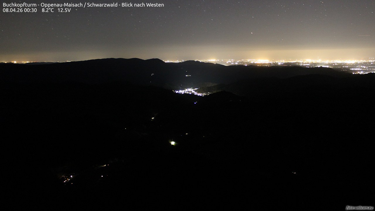 Archiv Foto Webcam Buchkopfturm - Oppenau-Maisach/Schwarzwald - Blick nach Westen