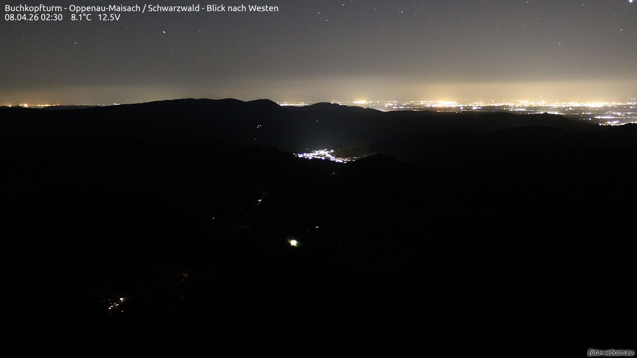 Archiv Foto Webcam Buchkopfturm - Oppenau-Maisach/Schwarzwald - Blick nach Westen