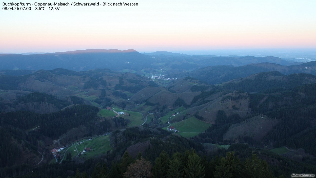 Archiv Foto Webcam Buchkopfturm - Oppenau-Maisach/Schwarzwald - Blick nach Westen