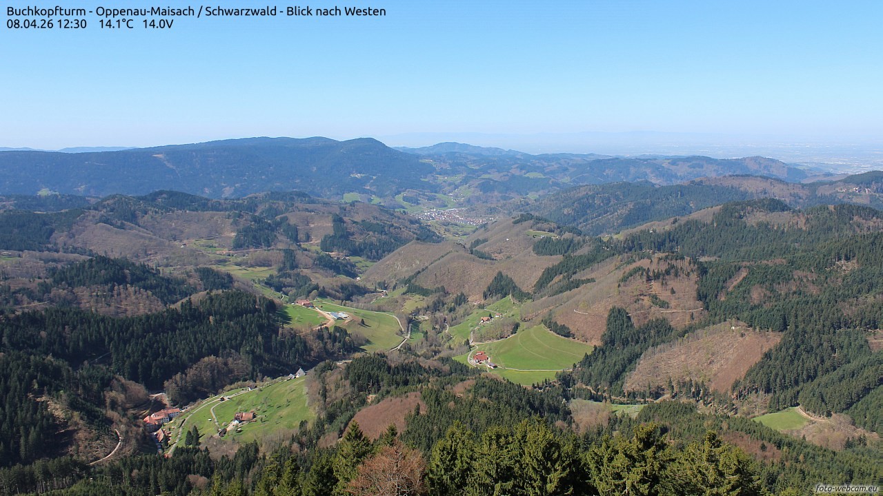 Archiv Foto Webcam Buchkopfturm - Oppenau-Maisach/Schwarzwald - Blick nach Westen