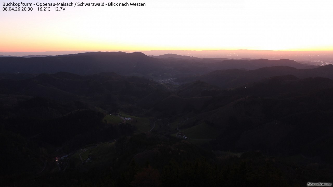 Archiv Foto Webcam Buchkopfturm - Oppenau-Maisach/Schwarzwald - Blick nach Westen