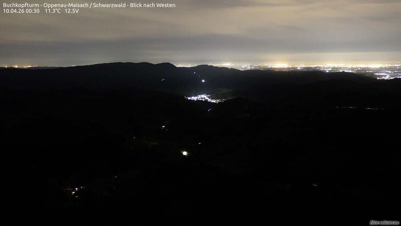 Archiv Foto Webcam Buchkopfturm - Oppenau-Maisach/Schwarzwald - Blick nach Westen