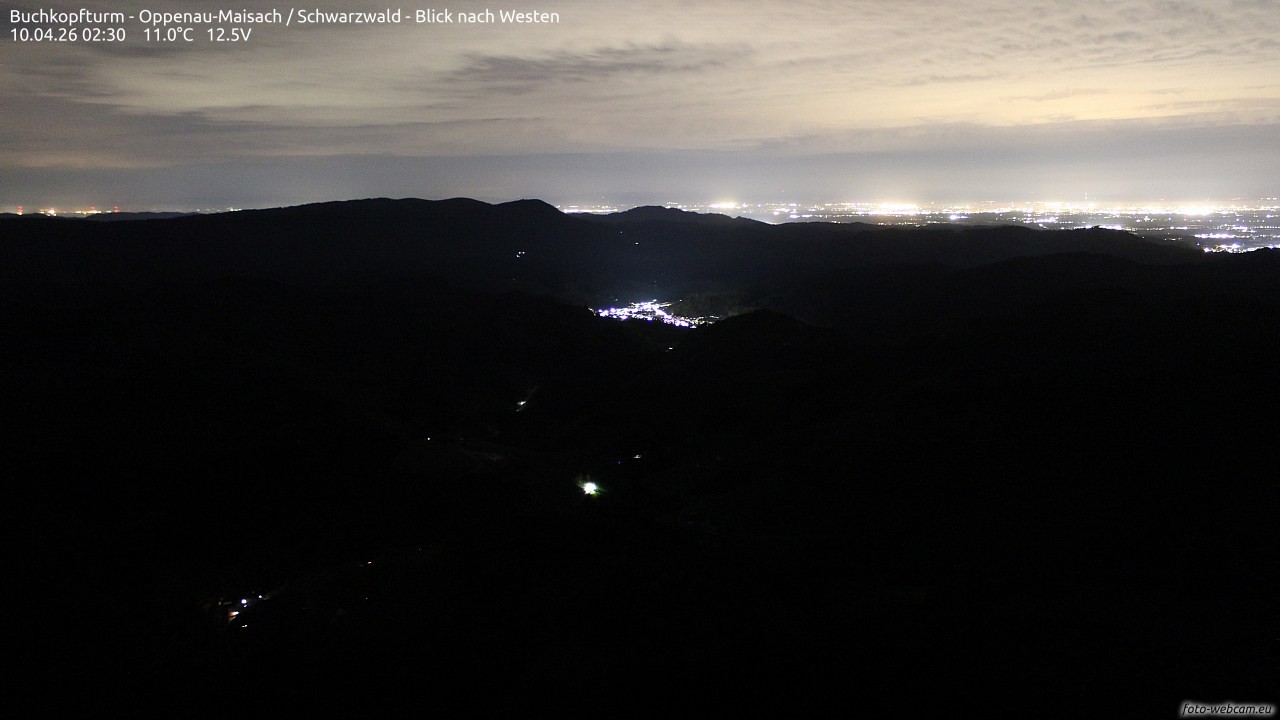 Archiv Foto Webcam Buchkopfturm - Oppenau-Maisach/Schwarzwald - Blick nach Westen