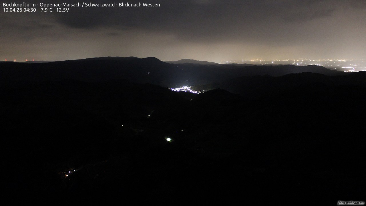 Archiv Foto Webcam Buchkopfturm - Oppenau-Maisach/Schwarzwald - Blick nach Westen