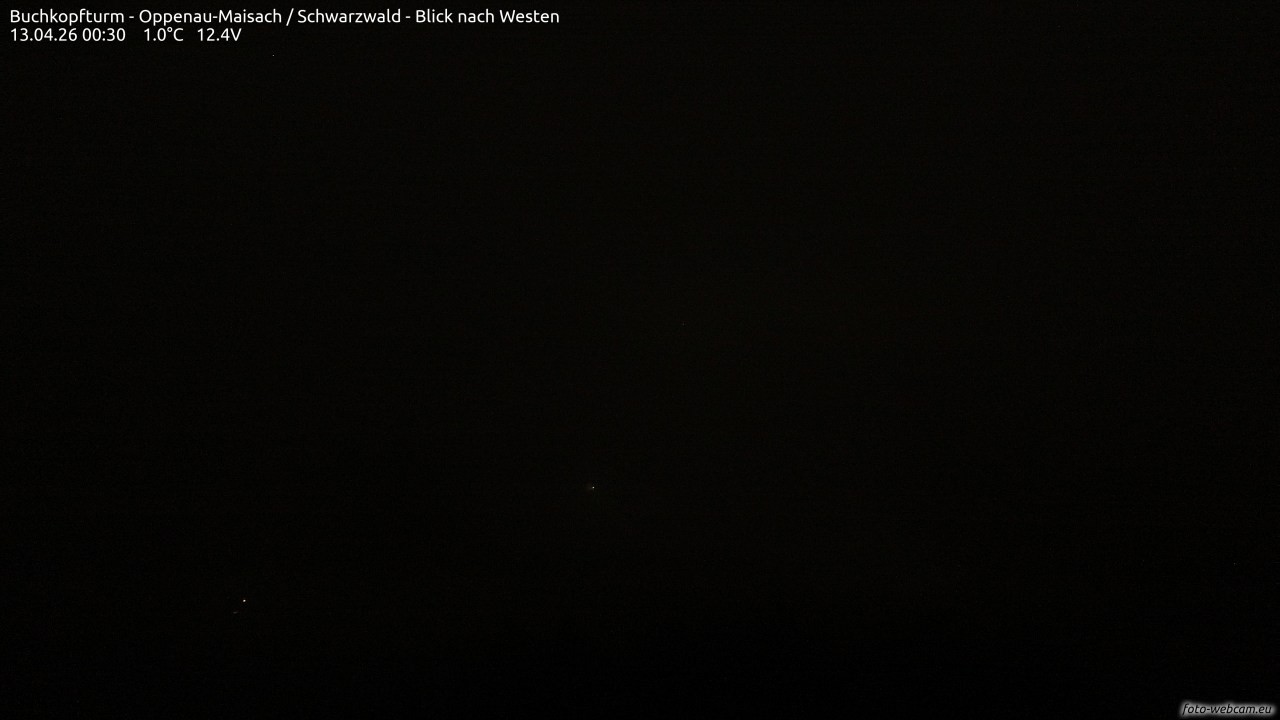 Archived image Webcam Buchkopfturm - Oppenau-Maisach/Black Forest - View to the West