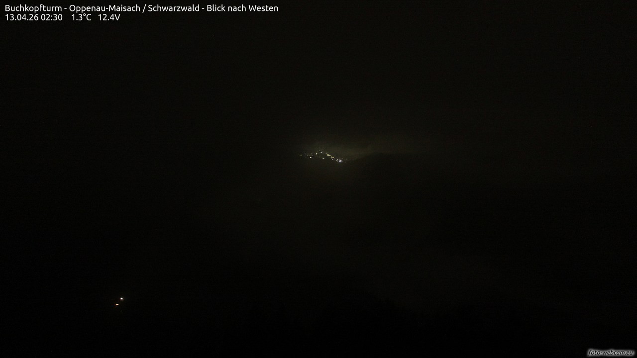 Archived image Webcam Buchkopfturm - Oppenau-Maisach/Black Forest - View to the West