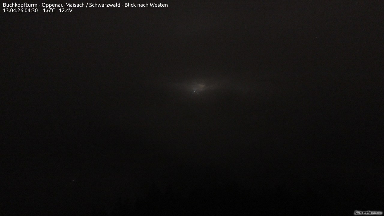 Archived image Webcam Buchkopfturm - Oppenau-Maisach/Black Forest - View to the West