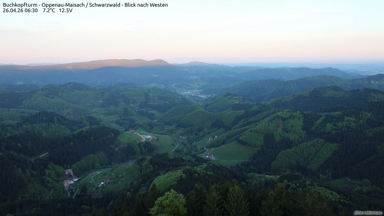 Archiv Foto Webcam Buchkopfturm - Oppenau-Maisach/Schwarzwald - Blick nach Westen
