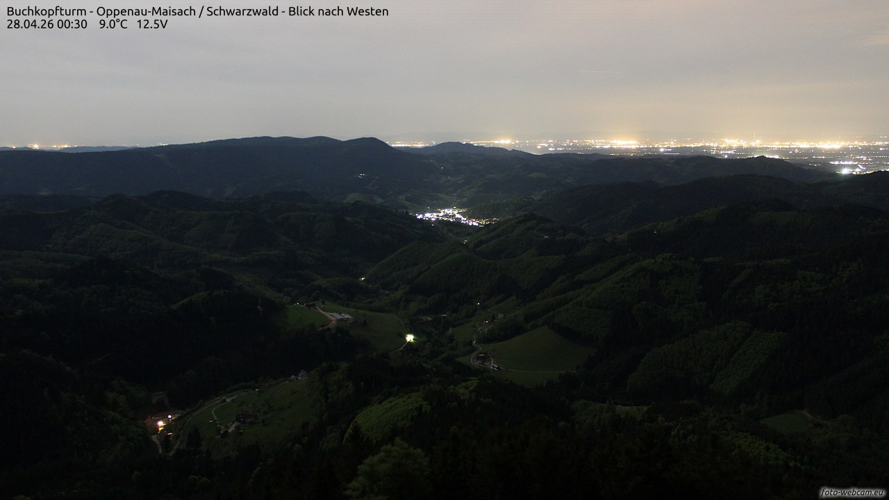 Archiv Foto Webcam Buchkopfturm - Oppenau-Maisach/Schwarzwald - Blick nach Westen
