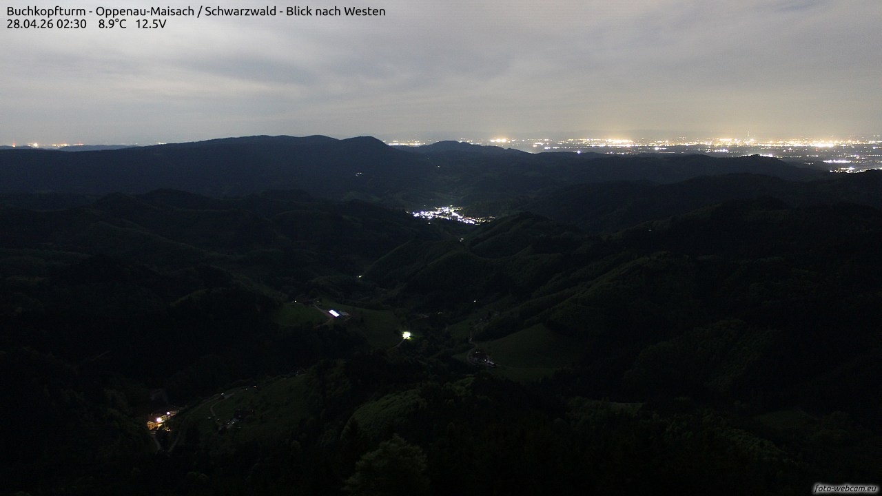 Archiv Foto Webcam Buchkopfturm - Oppenau-Maisach/Schwarzwald - Blick nach Westen