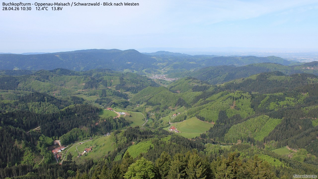 Archiv Foto Webcam Buchkopfturm - Oppenau-Maisach/Schwarzwald - Blick nach Westen