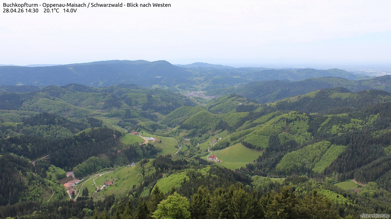 Archiv Foto Webcam Buchkopfturm - Oppenau-Maisach/Schwarzwald - Blick nach Westen