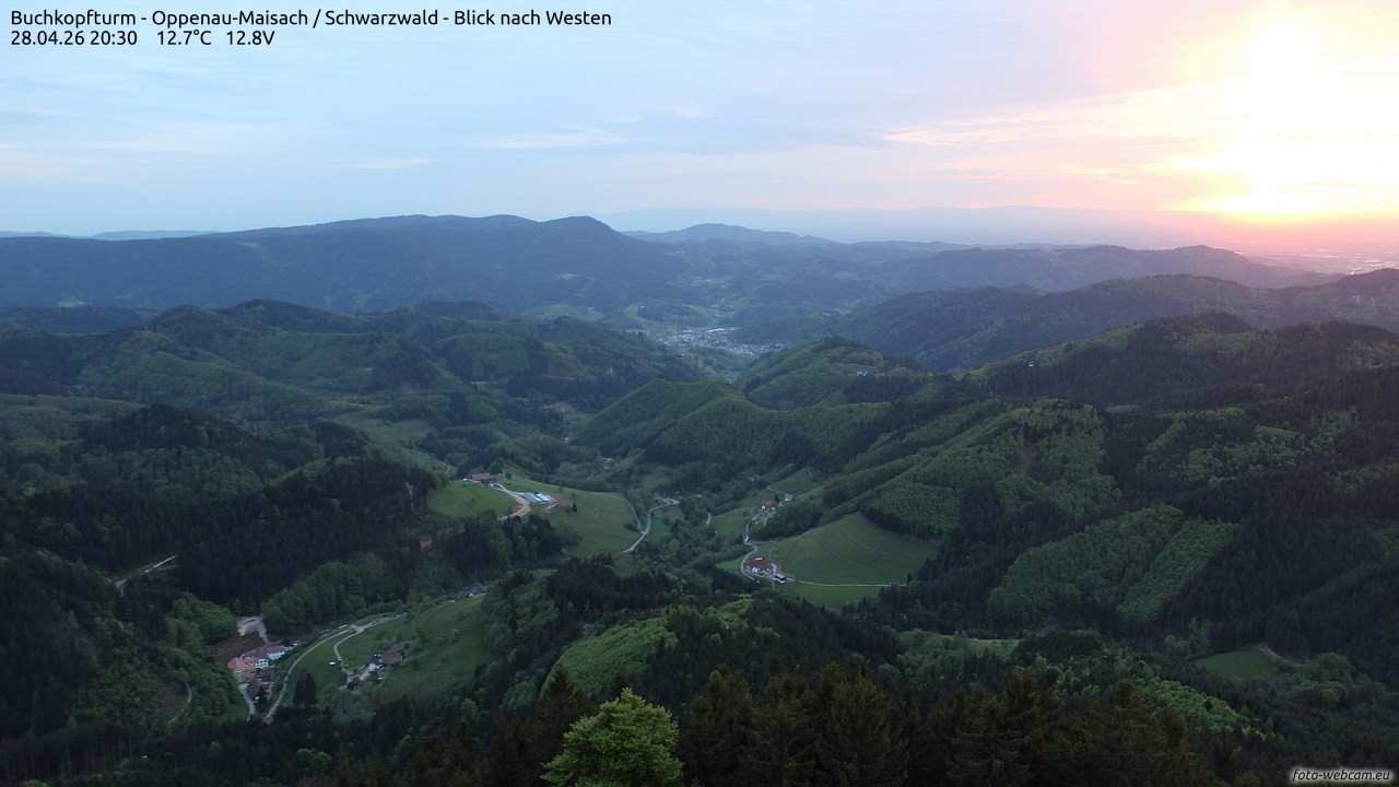 Archiv Foto Webcam Buchkopfturm - Oppenau-Maisach/Schwarzwald - Blick nach Westen