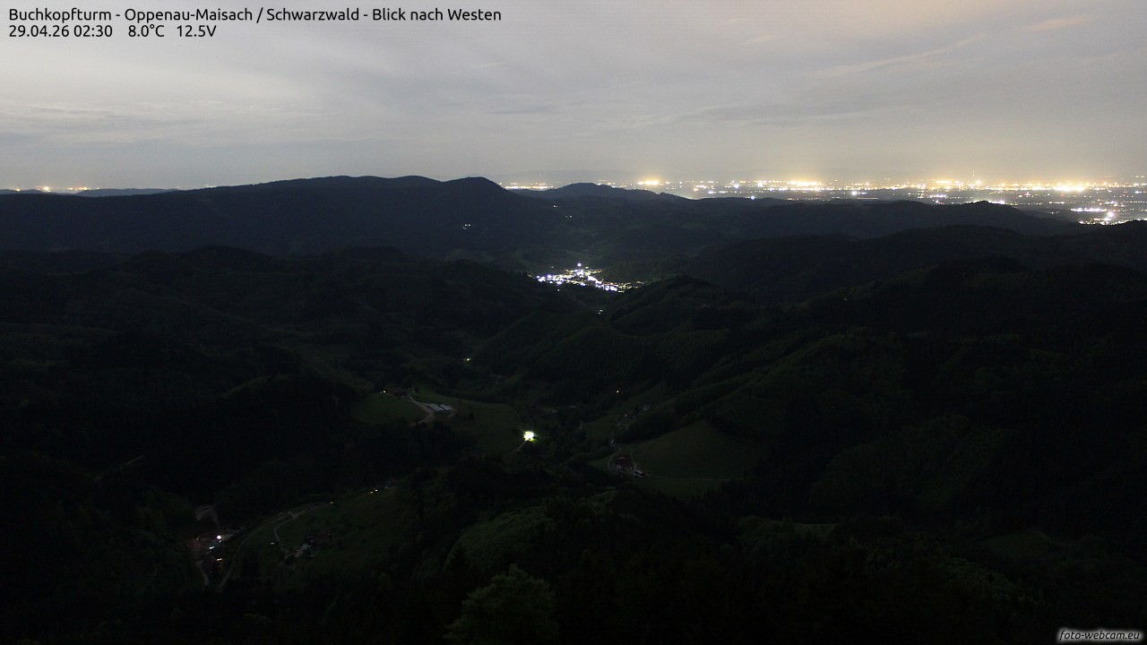 Archiv Foto Webcam Buchkopfturm - Oppenau-Maisach/Schwarzwald - Blick nach Westen