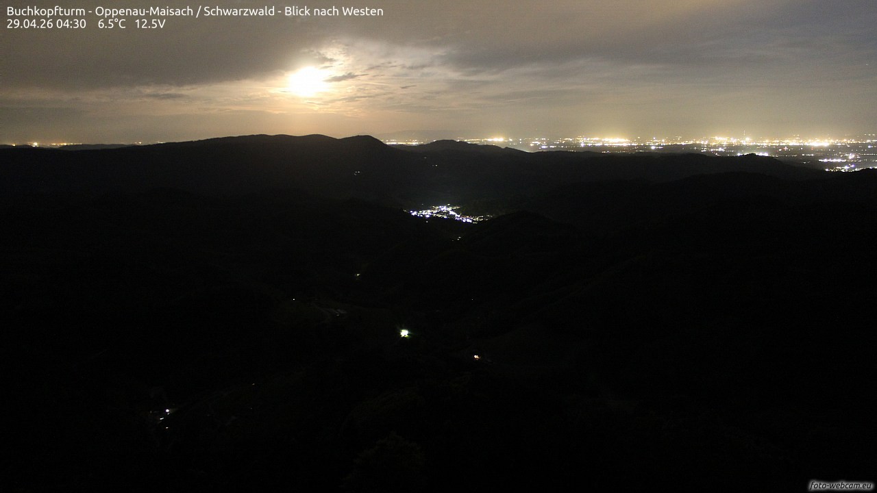 Archiv Foto Webcam Buchkopfturm - Oppenau-Maisach/Schwarzwald - Blick nach Westen