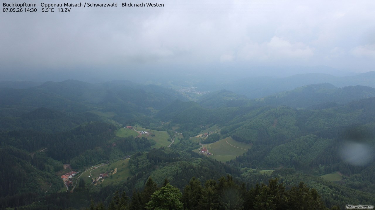 Archiv Foto Webcam Buchkopfturm - Oppenau-Maisach/Schwarzwald - Blick nach Westen