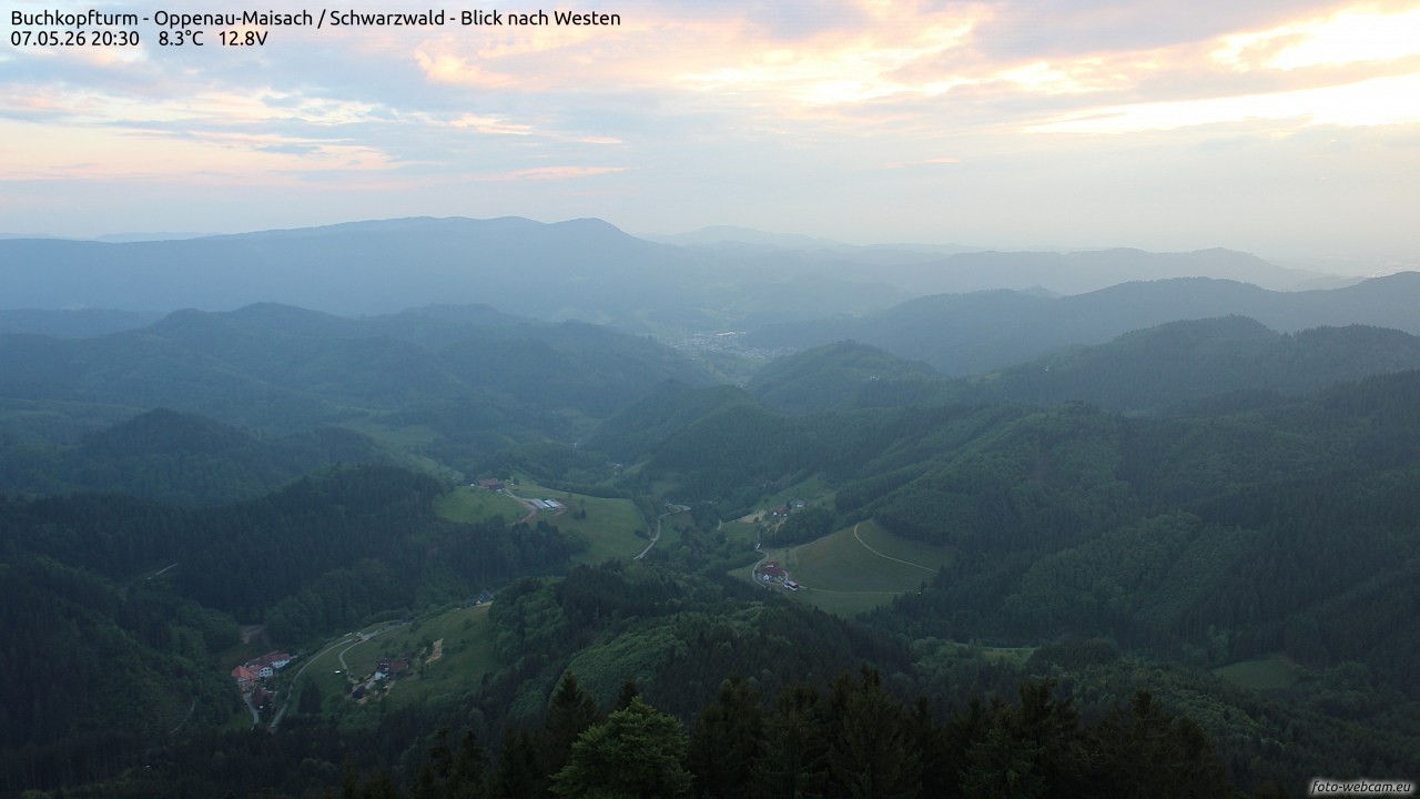 Archiv Foto Webcam Buchkopfturm - Oppenau-Maisach/Schwarzwald - Blick nach Westen
