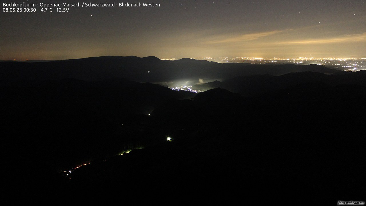 Archiv Foto Webcam Buchkopfturm - Oppenau-Maisach/Schwarzwald - Blick nach Westen