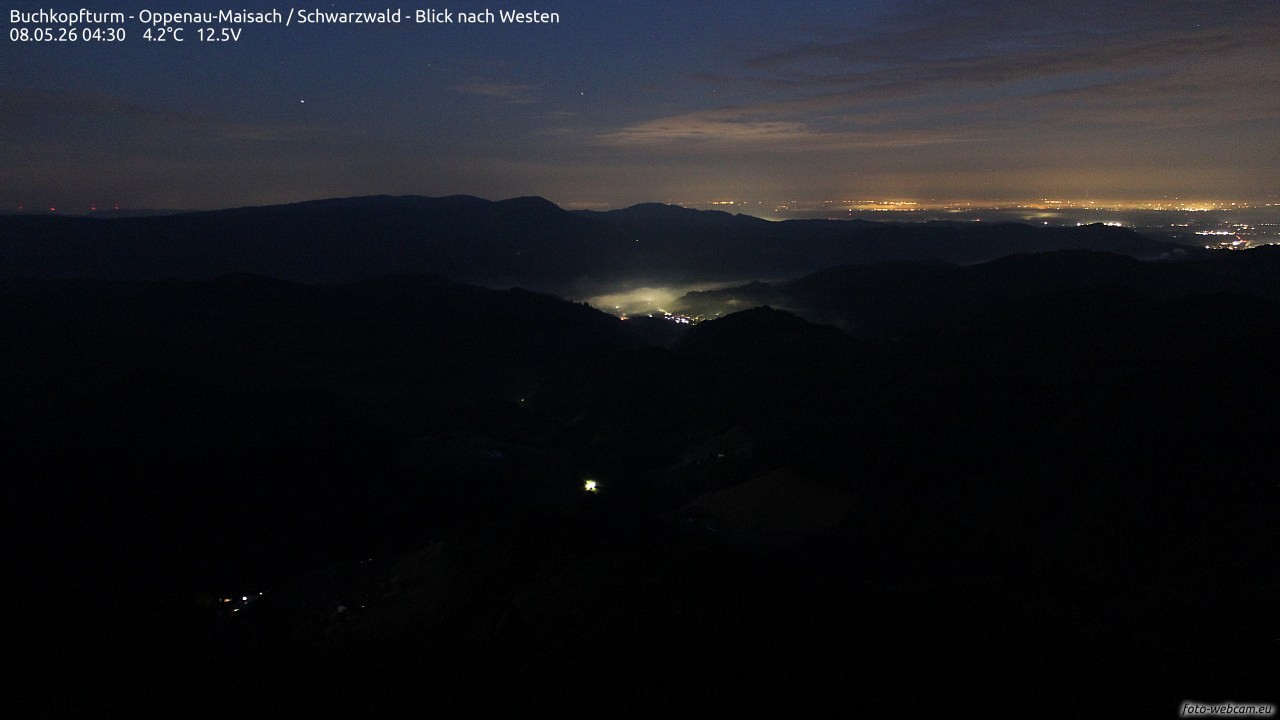 Archiv Foto Webcam Buchkopfturm - Oppenau-Maisach/Schwarzwald - Blick nach Westen