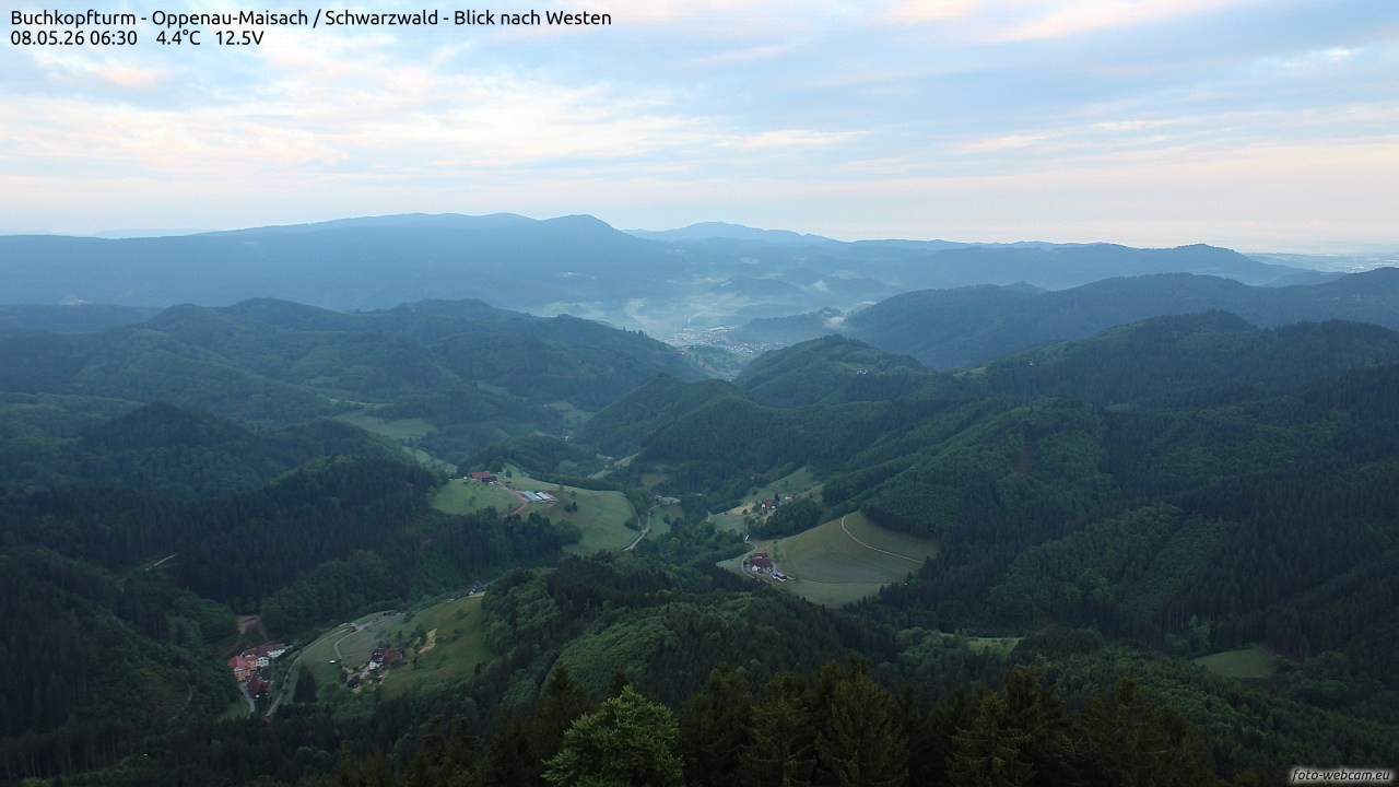 Archiv Foto Webcam Buchkopfturm - Oppenau-Maisach/Schwarzwald - Blick nach Westen