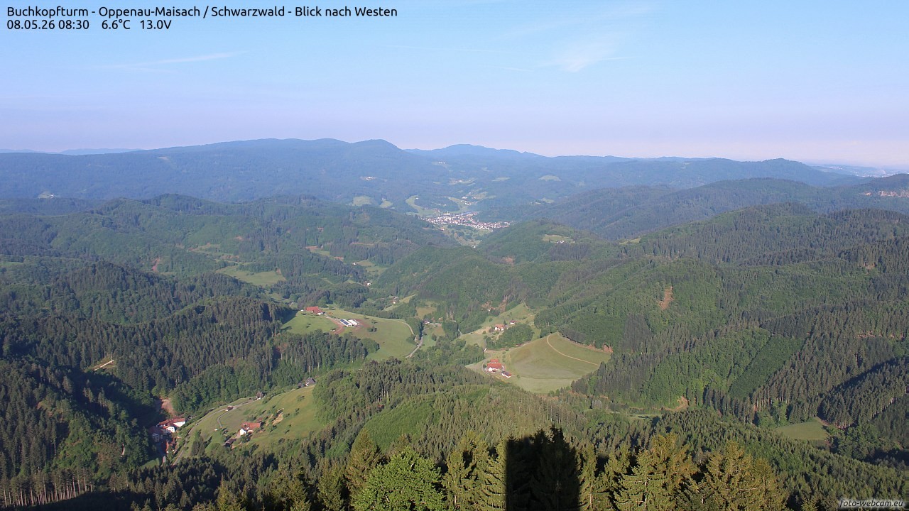 Archiv Foto Webcam Buchkopfturm - Oppenau-Maisach/Schwarzwald - Blick nach Westen