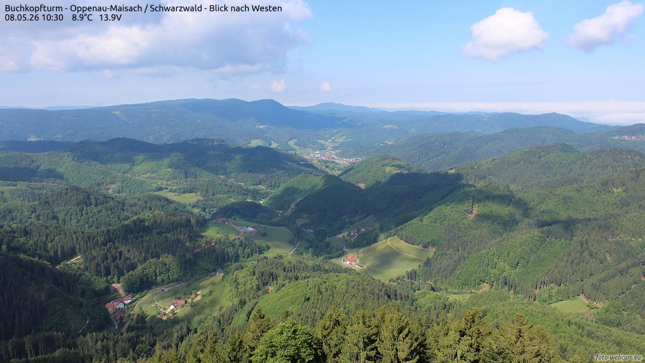 Archiv Foto Webcam Buchkopfturm - Oppenau-Maisach/Schwarzwald - Blick nach Westen