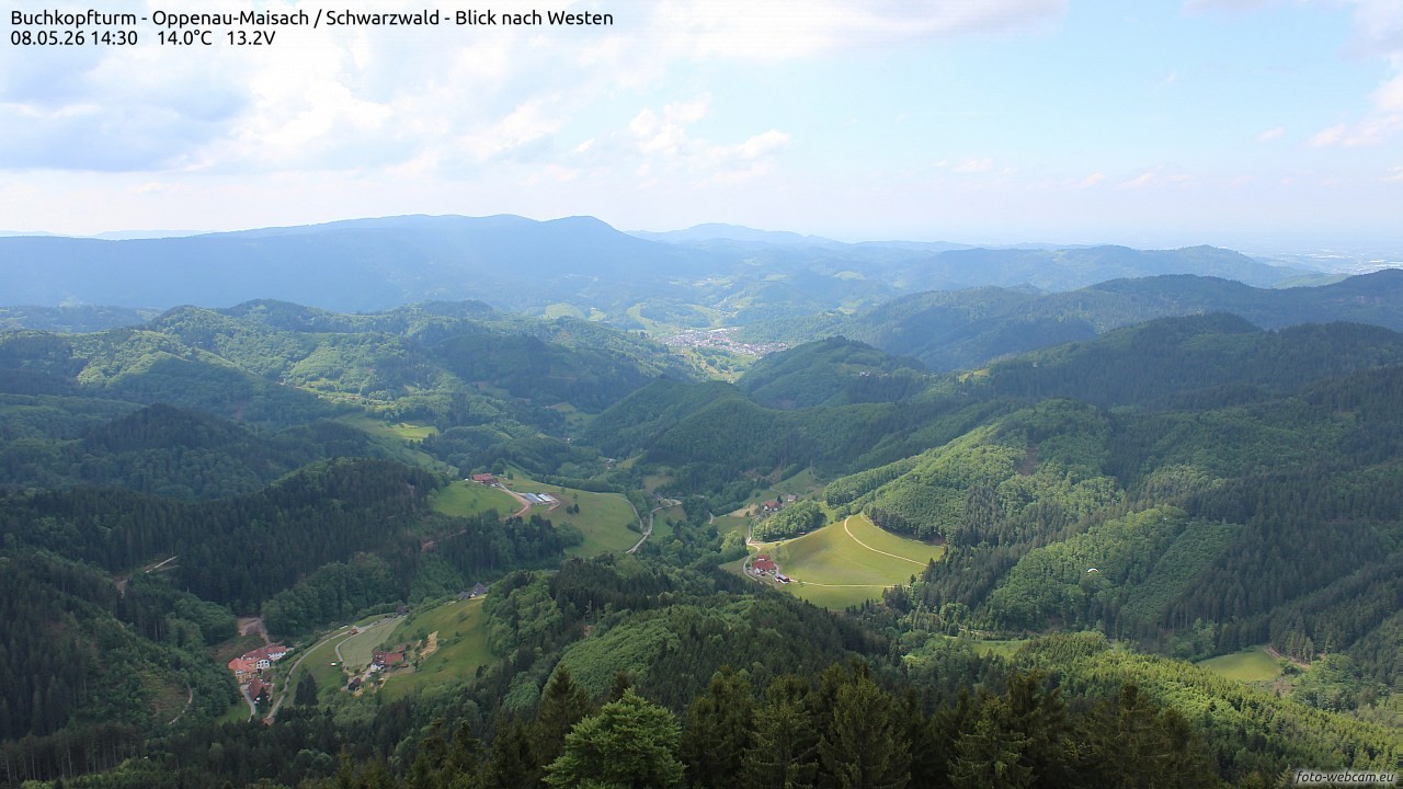 Archiv Foto Webcam Buchkopfturm - Oppenau-Maisach/Schwarzwald - Blick nach Westen