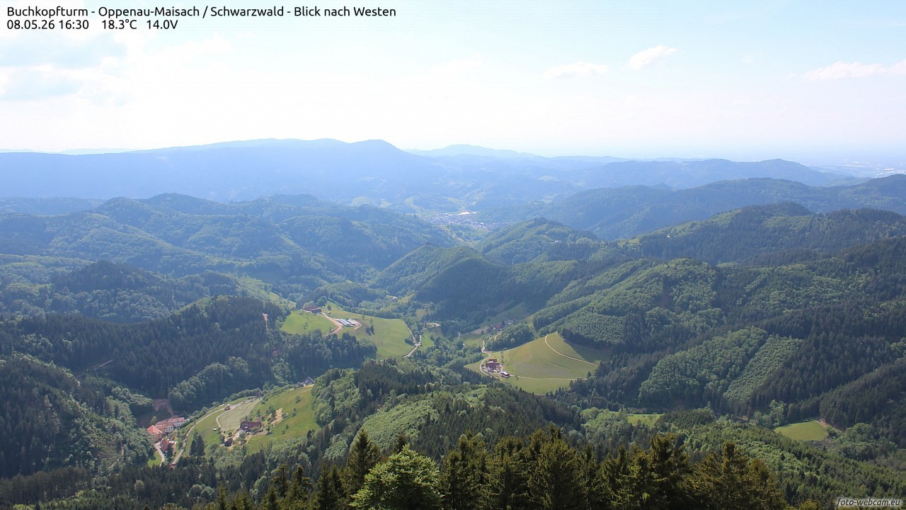 Archiv Foto Webcam Buchkopfturm - Oppenau-Maisach/Schwarzwald - Blick nach Westen