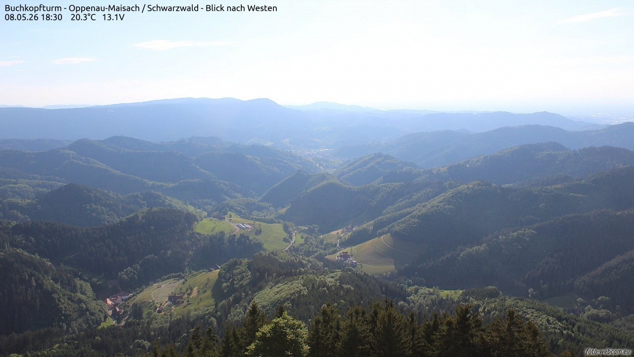 Archiv Foto Webcam Buchkopfturm - Oppenau-Maisach/Schwarzwald - Blick nach Westen