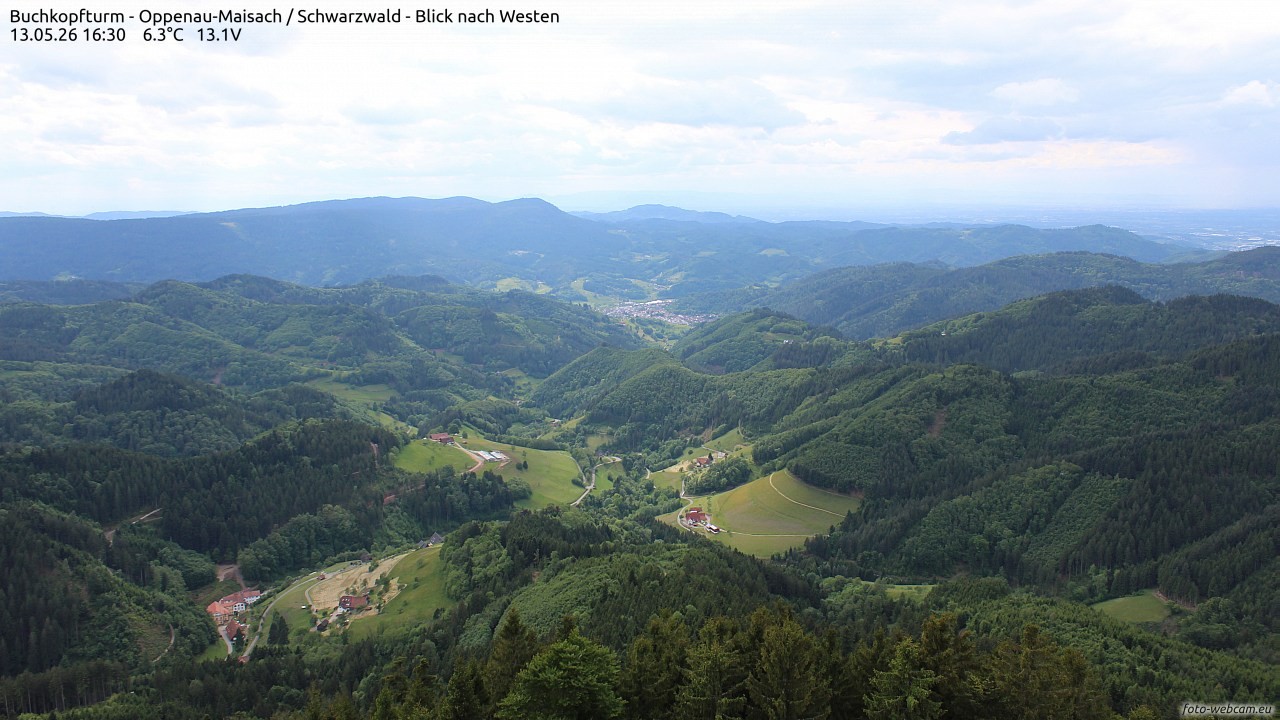 Archiv Foto Webcam Buchkopfturm - Oppenau-Maisach/Schwarzwald - Blick nach Westen
