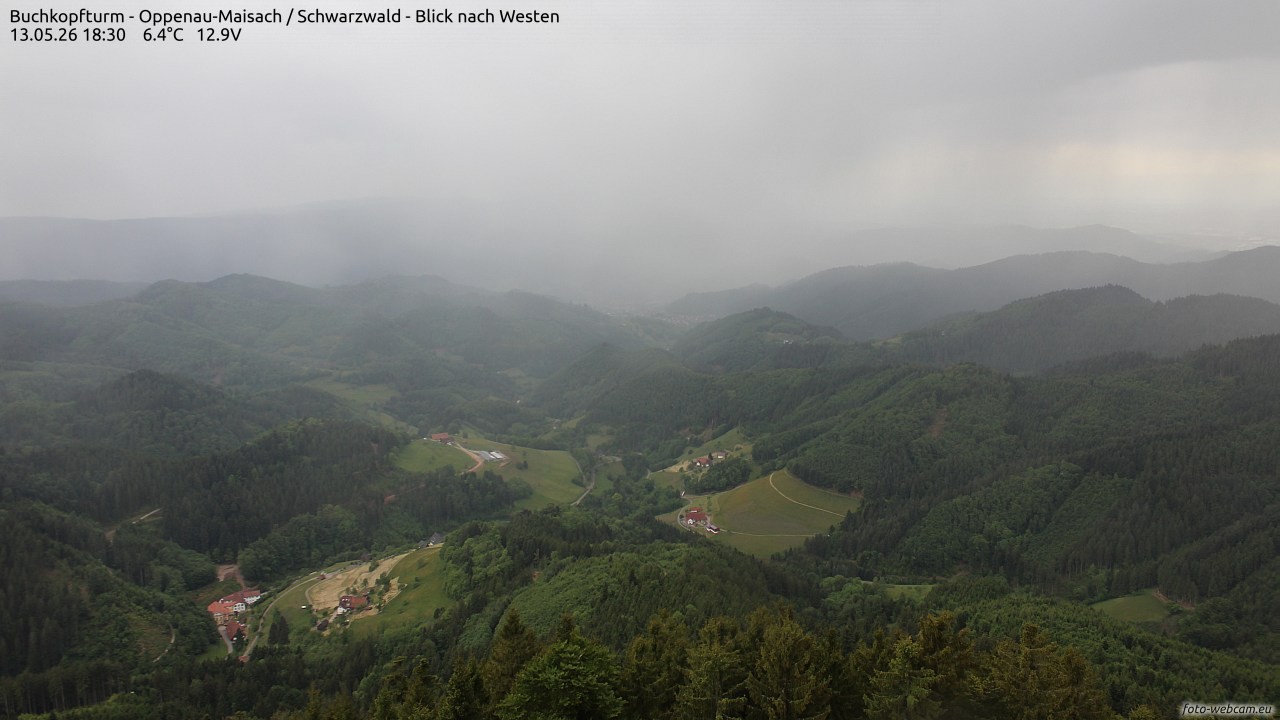 Archiv Foto Webcam Buchkopfturm - Oppenau-Maisach/Schwarzwald - Blick nach Westen