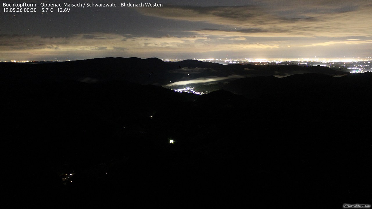 Archiv Foto Webcam Buchkopfturm - Oppenau-Maisach/Schwarzwald - Blick nach Westen