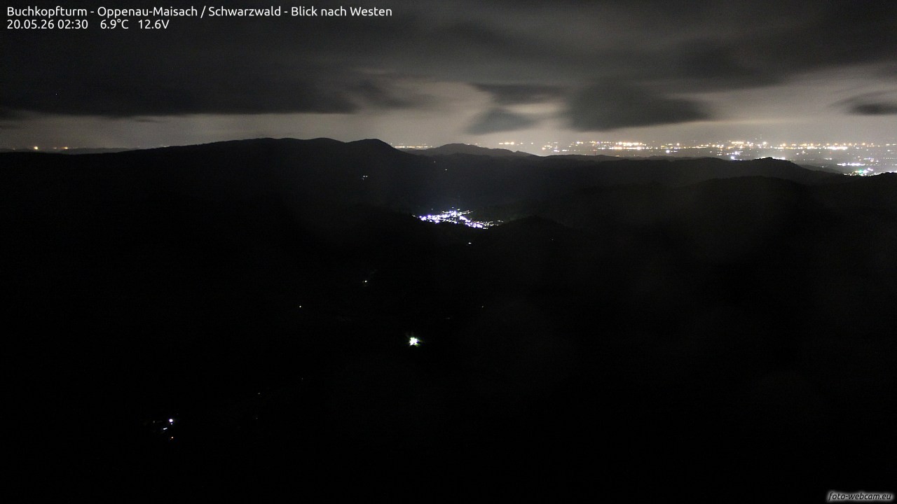 Archiv Foto Webcam Buchkopfturm - Oppenau-Maisach/Schwarzwald - Blick nach Westen