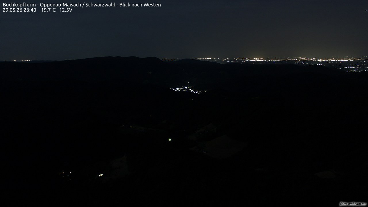 Archived image Webcam Buchkopfturm - Oppenau-Maisach/Black Forest - View to the West