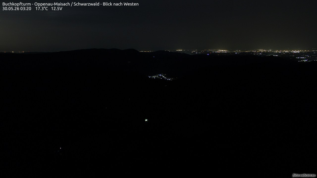 Archived image Webcam Buchkopfturm - Oppenau-Maisach/Black Forest - View to the West