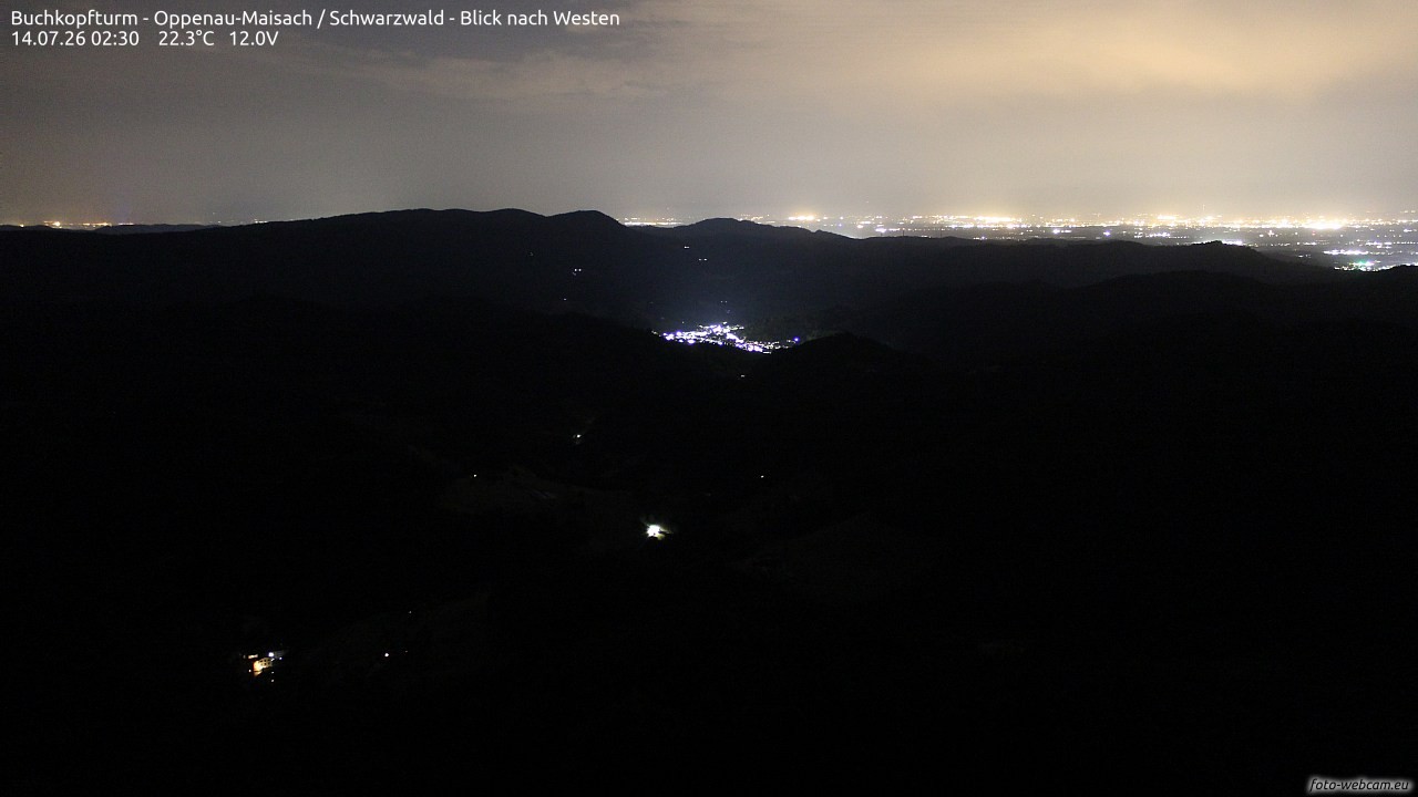 Archiv Foto Webcam Buchkopfturm - Oppenau-Maisach/Schwarzwald - Blick nach Westen