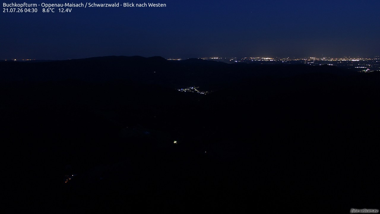 Archiv Foto Webcam Buchkopfturm - Oppenau-Maisach/Schwarzwald - Blick nach Westen