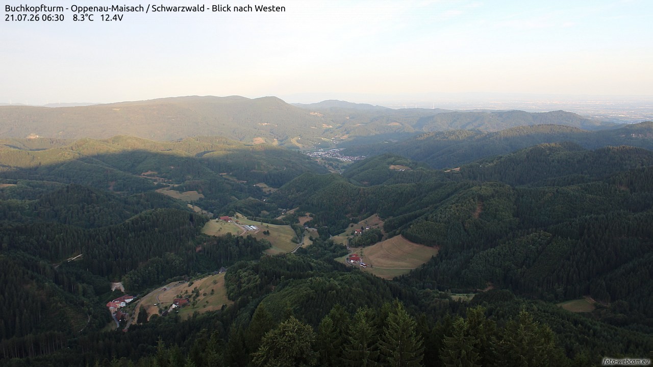 Archiv Foto Webcam Buchkopfturm - Oppenau-Maisach/Schwarzwald - Blick nach Westen