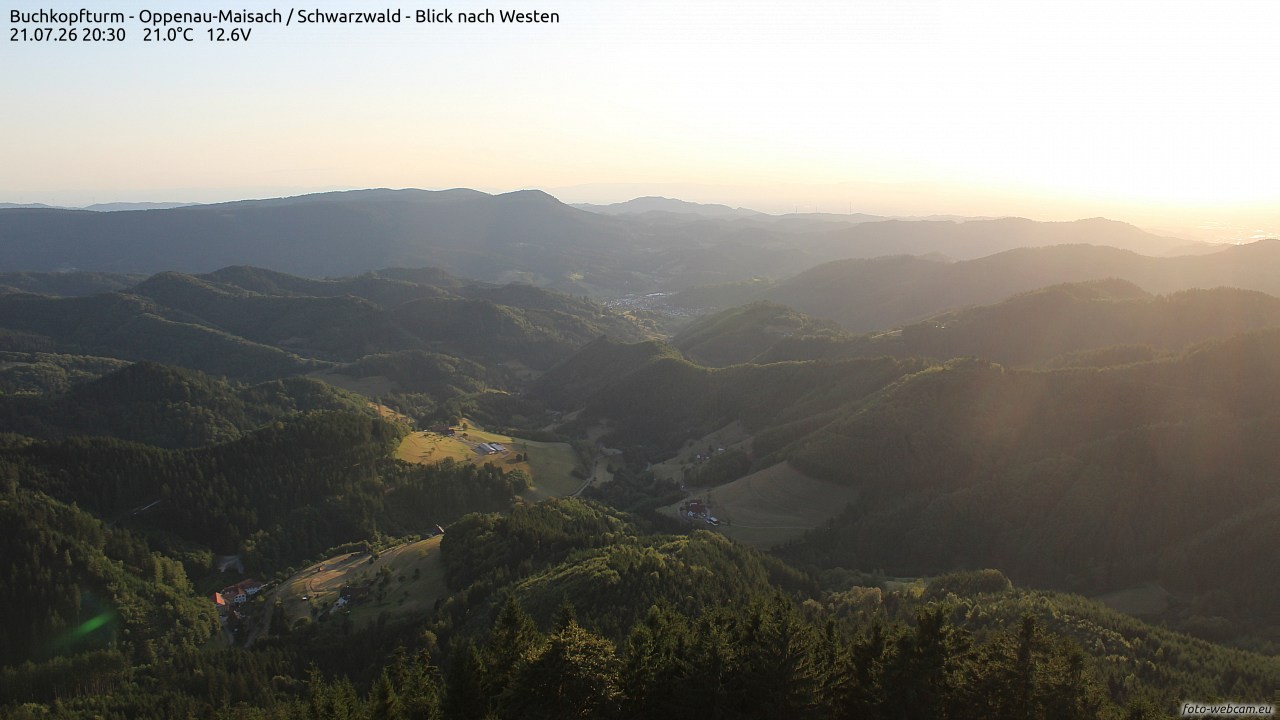 Archiv Foto Webcam Buchkopfturm - Oppenau-Maisach/Schwarzwald - Blick nach Westen